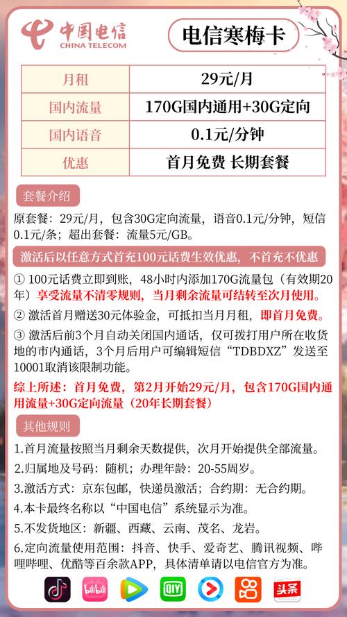 电信老年卡套餐有哪些?