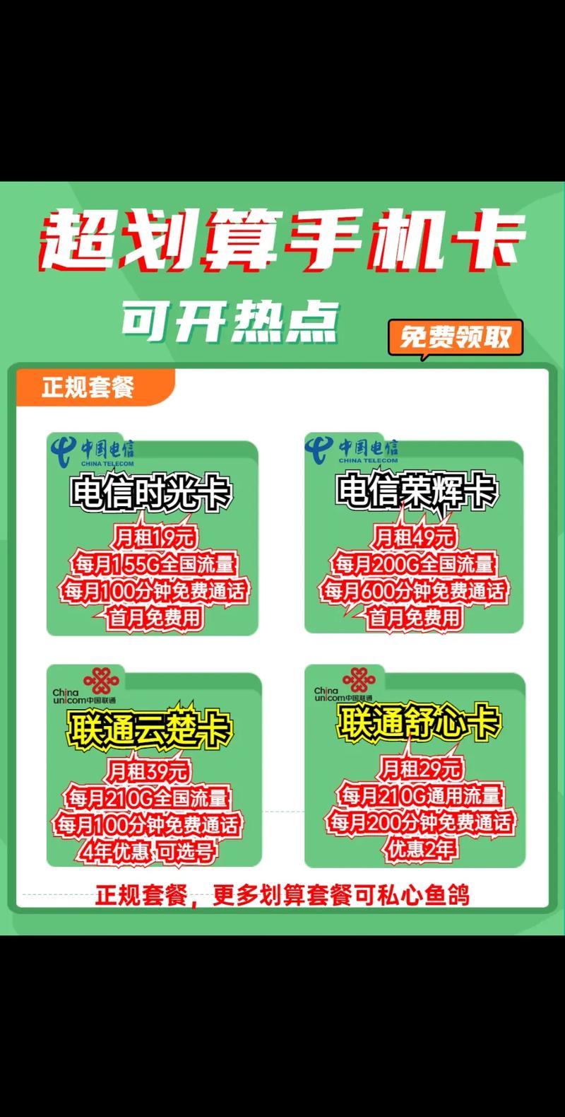 电信办卡哪个套餐最划算?