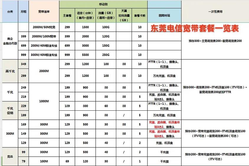 电信子母卡有哪些套餐?