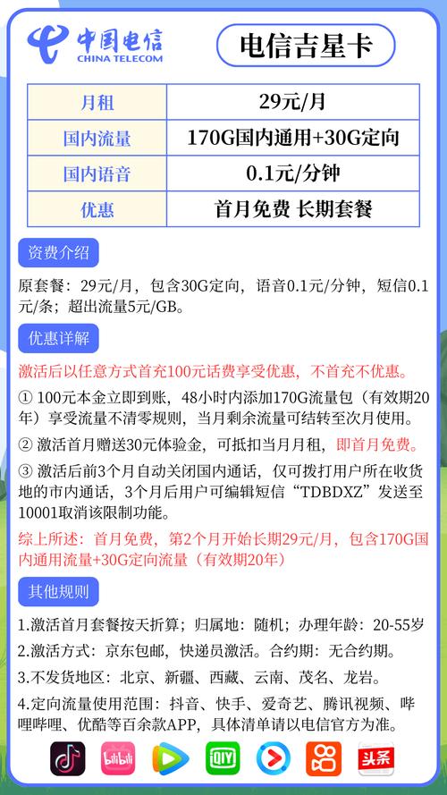 电信卡北京套餐有哪些？