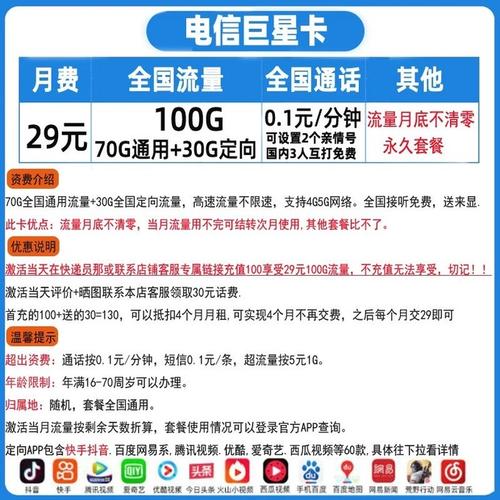 电信卡开户套餐有哪些？
